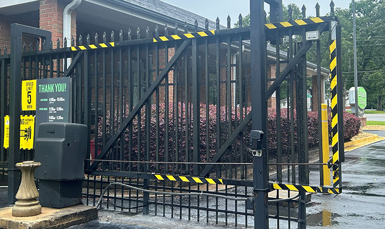 security gate at storage facility near Greensboro Ga